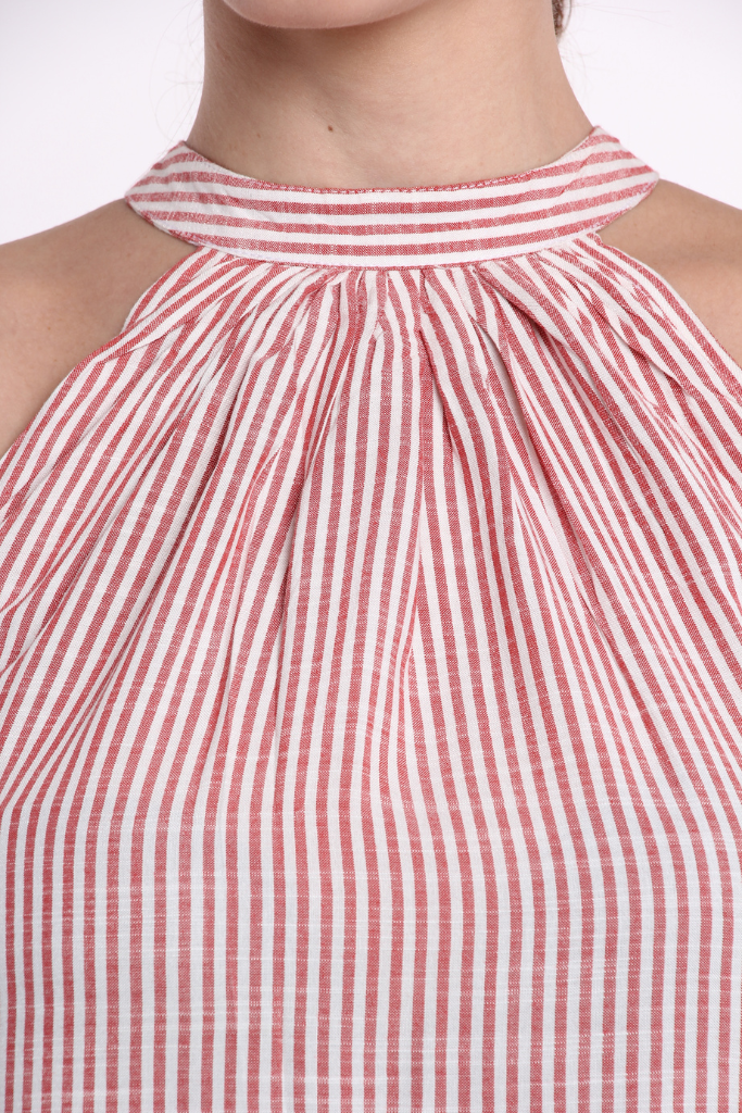 Striped Halter Neck Dress